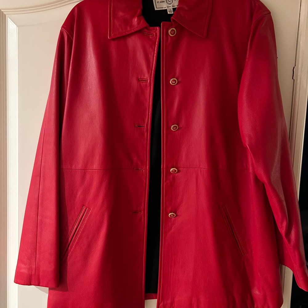 St.John Sport by Marie Gray Leather Jacket